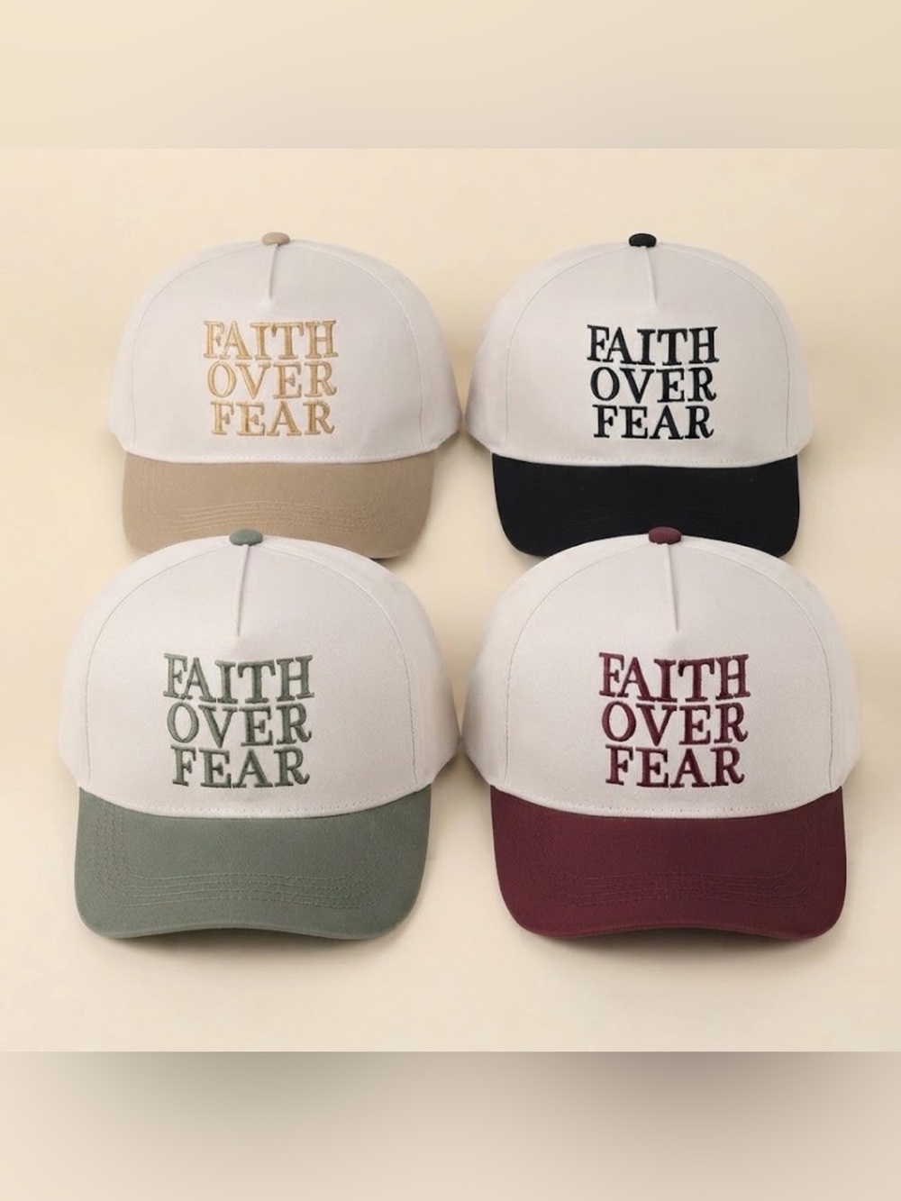 New zenana faith over fear embroidered hat 4 colors